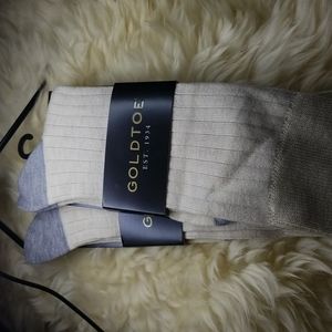 NWT Goldtone Gildan mens KHAKI socks crew sock bundle of 2 pairs